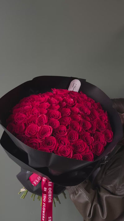 75 Red Roses In A Bouquet bouquet in Chicago, elegant fresh flower arrangement for same-day delivery