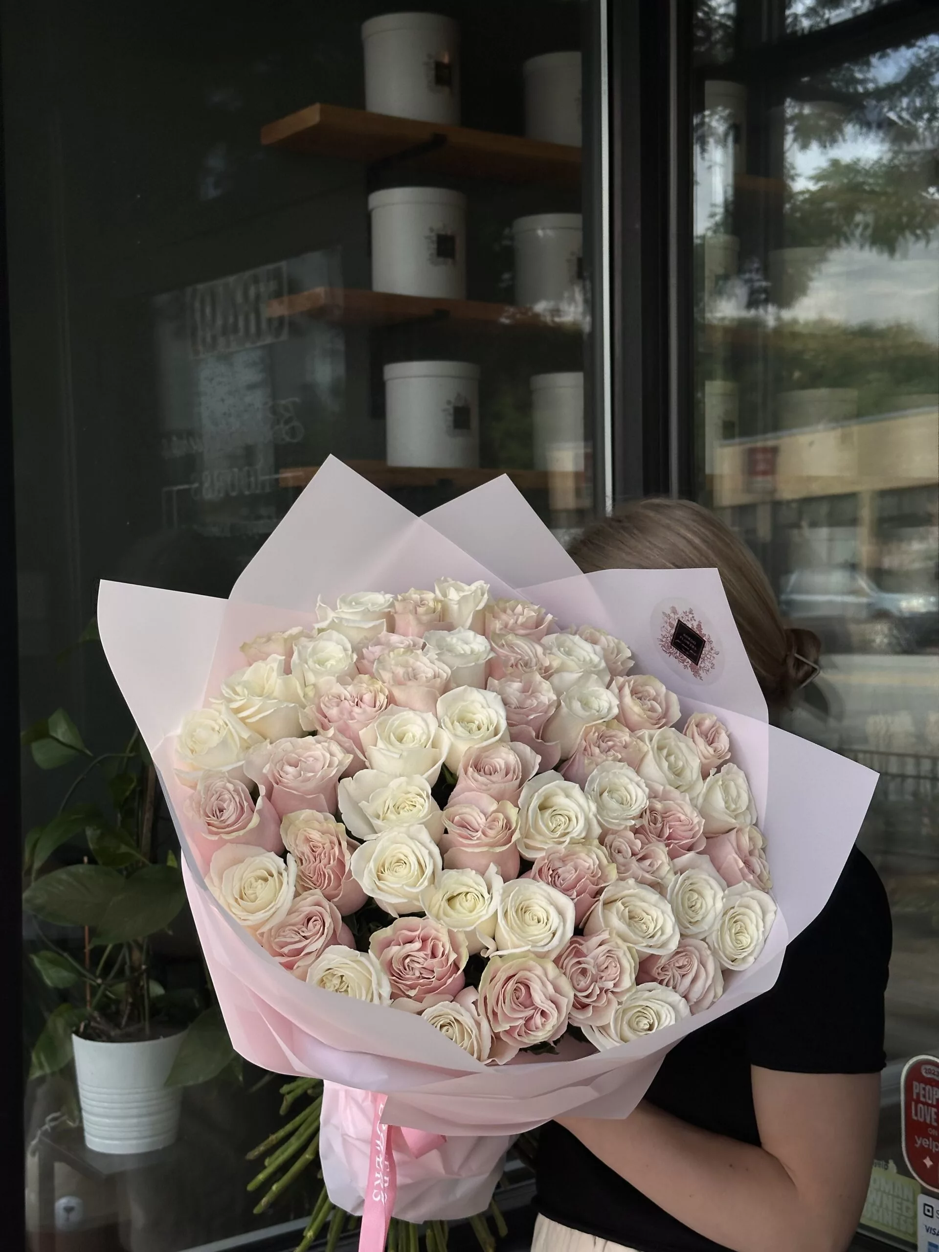 image_67204609-2 50 color roses in a bouquet